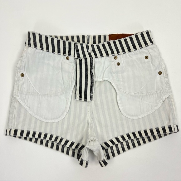 BILLABONG Stripe High-Rise Y2K Style Cotton-Blend Denim Shorts | Size US 25 - Picture 7 of 15